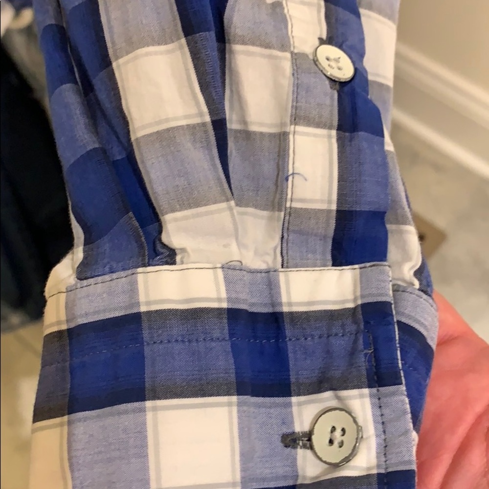 EXPRESS blue and white checkered Oxford - Picture 4 of 6